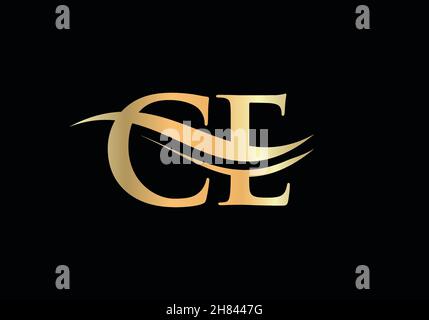 CE Letter Linked Logo for business and company identity. Initial Letter CE Logo Vector Template. Stock Vector