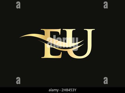 Modern EU logotype for luxury branding. Initial EU letter business logo design vector Stock Vector