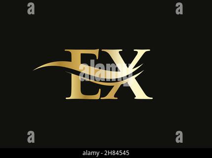 EX Linked Logo for business and company identity. Creative Letter EX Logo Vector Stock Vector