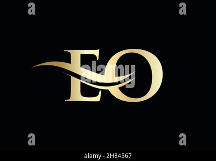 EO Letter Linked Logo for business and company identity. Initial Letter EO Logo Vector Template Stock Vector