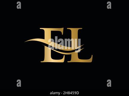 Creative EL letter with luxury concept. Modern EL Logo Design for business and company identity Stock Vector