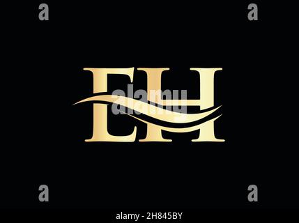 Initial monogram letter EH logo design Vector. EH letter logo design with modern trendy Stock Vector