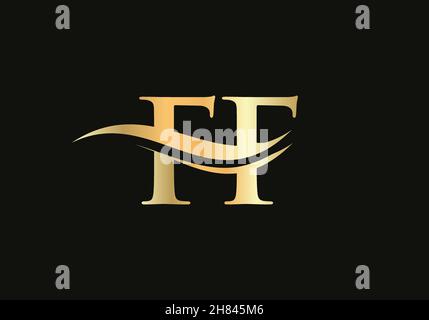 Modern letter FF logo design Vector. Initial linked letter FF logo design with creative, minimal and modern trendy Stock Vector