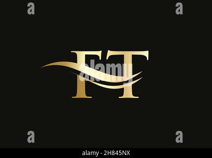 Modern FT logotype for luxury branding. Initial FT letter business logo design vector Stock Vector