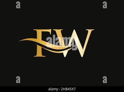 Initial Letter FW Linked Logo for business and company identity. Modern Letter FW Logo Vector Template with modern trendy Stock Vector