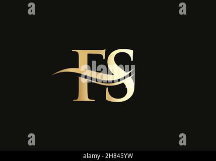 Initial Letter FS Linked Logo for business and company identity. Modern Letter FS Logo Vector Template with modern trendy Stock Vector