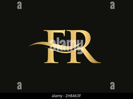 FR Linked Logo for business and company identity. Creative Letter FR Logo Vector Stock Vector