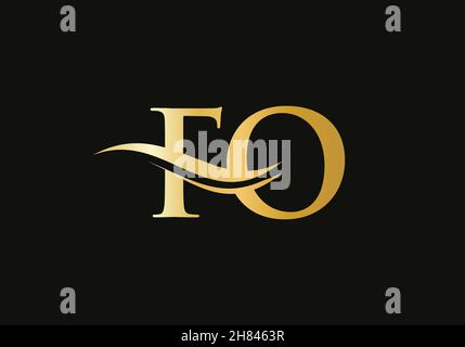 FO Letter Linked Logo for business and company identity. Initial Letter FO Logo Vector Template Stock Vector