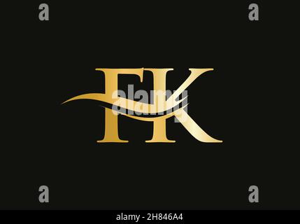 Modern FK Logo Design for business and company identity. Creative FK letter with luxury concept Stock Vector