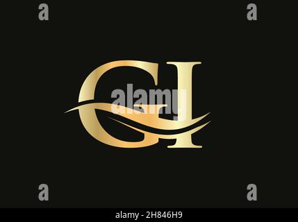 GI Logo Design for business and company identity. Creative GI letter with luxury concept Stock Vector