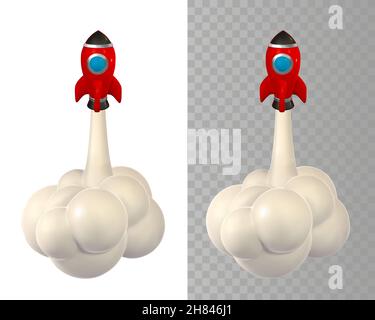 3d rocket spaceship render and draw by mesh. Realistic modern digital rocket. Vector illustration. Stock Vector