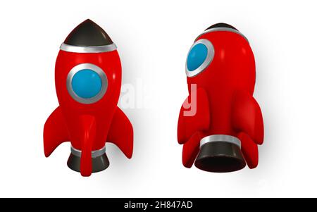 3d rocket spaceship render and draw by mesh. Realistic modern digital rocket. Vector illustration. Stock Vector