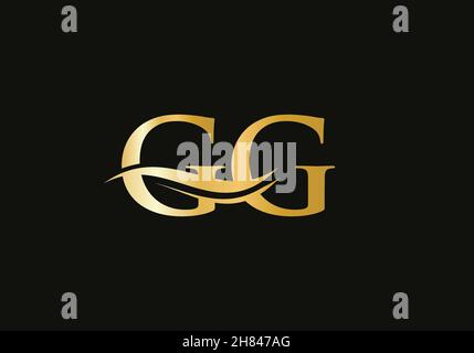 Initial linked letter GG logo design. Modern letter GG logo design vector with modern trendy Stock Vector