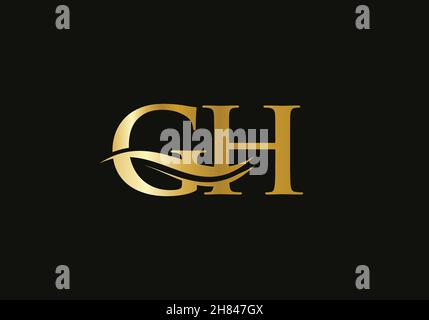 Initial monogram letter GH logo design Vector. GH letter logo design with modern trendy Stock Vector