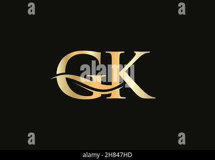 Modern GK Logo Design for business and company identity. Creative GK letter with luxury concept Stock Vector