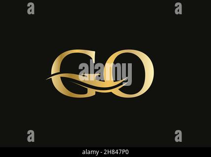 GO Letter Linked Logo for business and company identity. Initial Letter GO Logo Vector Template Stock Vector