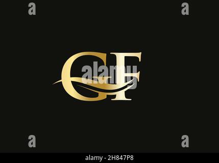 Modern letter GF logo design Vector. Initial linked letter GF logo design with creative, minimal and modern trendy Stock Vector