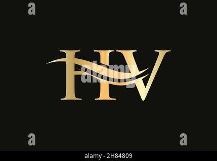 Modern HV logotype for luxury branding. Initial HV letter business logo design vector Stock Vector