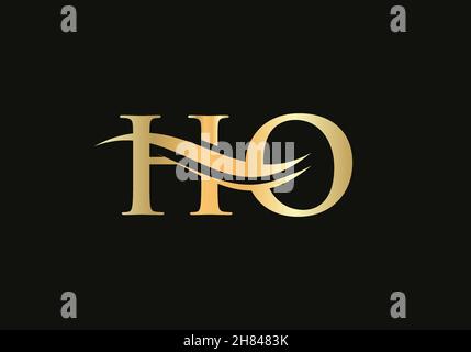 HO Letter Linked Logo for business and company identity. Initial Letter HO Logo Vector Template Stock Vector