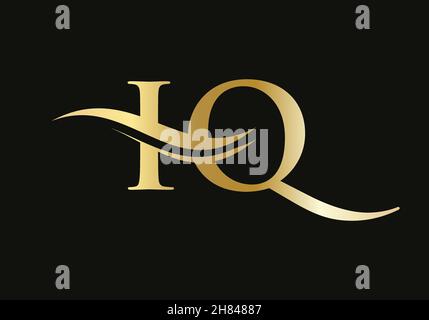 Premium letter IQ logo with an elegant corporate identity template ...