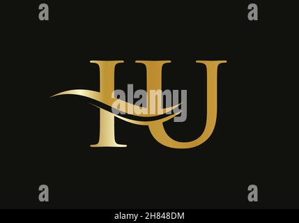 Modern IU logotype for luxury branding. Initial IU letter business logo design vector Stock Vector