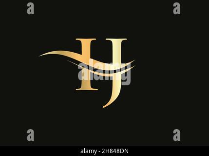 Letter IJ Logo Design for business and company identity. Creative IJ letter with luxury concept Stock Vector