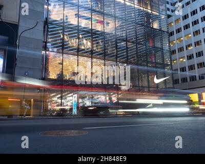 Image of the Nike store located on 5th Avenue. Stock Photo