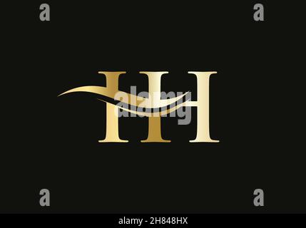 Initial monogram letter IH logo design Vector. IH letter logo design with modern trendy Stock Vector
