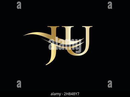 Modern JU logotype for luxury branding. Initial JU letter business logo design vector Stock Vector