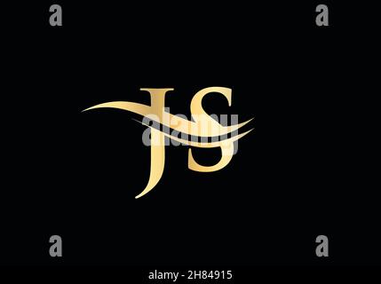 JS Linked Logo for business and company identity. Creative Letter JS Logo Vector Stock Vector