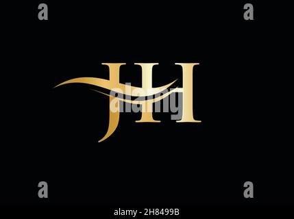 Initial monogram letter JH logo design Vector. JH letter logo design with modern trendy Stock Vector