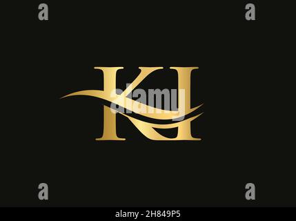 KI Logo Design for business and company identity. Creative KI letter with luxury concept Stock Vector