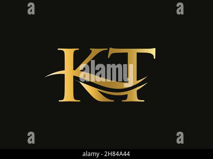 Initial Letter KT Linked Logo for business and company identity. Modern Letter KT Logo Vector Template with modern trendy Stock Vector