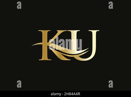 Modern KU logotype for luxury branding. Initial KU letter business logo design vector Stock Vector
