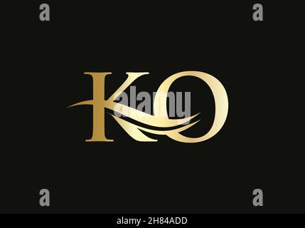 KO Letter Linked Logo for business and company identity. Initial Letter KO Logo Vector Template Stock Vector