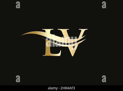 Initial LV Letter Logo Design Vector Template. Abstract Black Letter LV  Logo Design Stock Vector - Illustration of initials, monogram: 173046727