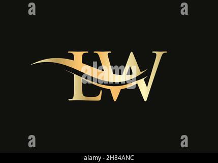 Initial Letter LW Linked Logo for business and company identity. Modern Letter LW Logo Vector Template with modern trendy Stock Vector