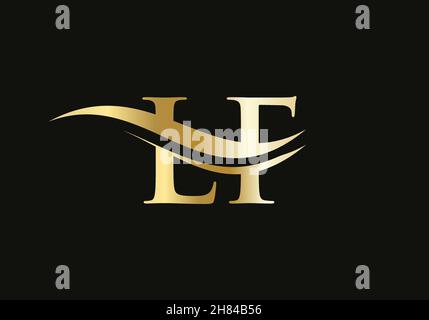 Modern letter LF logo design Vector. Initial linked letter LF logo design with creative, minimal and modern trendy Stock Vector