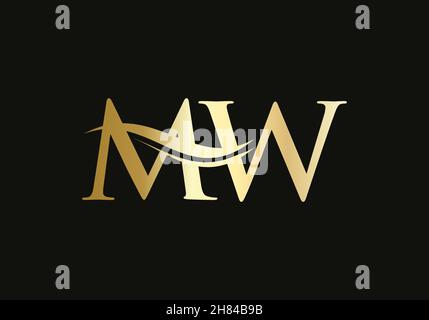 Initial Letter MW Linked Logo for business and company identity. Modern Letter MW Logo Vector Template with modern trendy Stock Vector