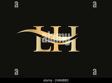 Initial monogram letter LH logo design Vector. LH letter logo design with modern trendy Stock Vector