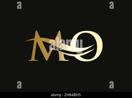 MO Letter Linked Logo for business and company identity. Initial Letter MO Logo Vector Template Stock Vector