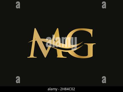 Initial linked letter MG logo design. Modern letter MG logo design vector with modern trendy Stock Vector