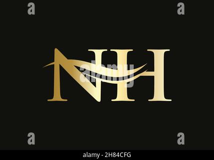 Initial monogram letter NH logo design Vector. NH letter logo design with modern trendy Stock Vector