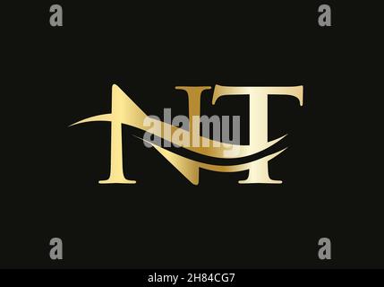 Initial Letter NT Linked Logo for business and company identity. Modern Letter NT Logo Vector Template with modern trendy Stock Vector