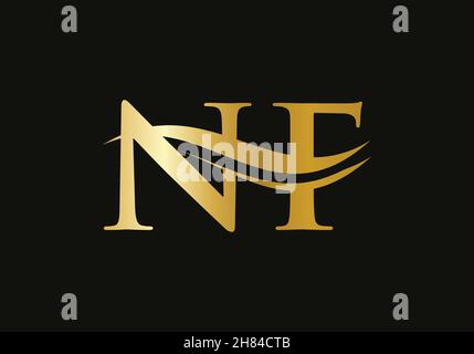 Modern letter NF logo design Vector. Initial linked letter NF logo design with creative, minimal and modern trendy Stock Vector
