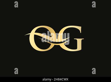 Initial linked letter OG logo design. Modern letter OG logo design vector with modern trendy Stock Vector