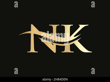 Modern NK Logo Design for business and company identity. Creative NK letter with luxury concept Stock Vector