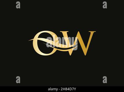 Initial Letter OW Linked Logo for business and company identity. Modern Letter OW Logo Vector Template with modern trendy Stock Vector