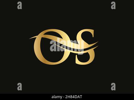 OS Linked Logo for business and company identity. Creative Letter OS logo Vector Stock Vector