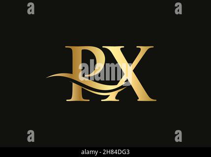 Initial Letter PX Linked Logo for business and company identity. Modern Letter PX Logo Vector Template with modern trendy Stock Vector